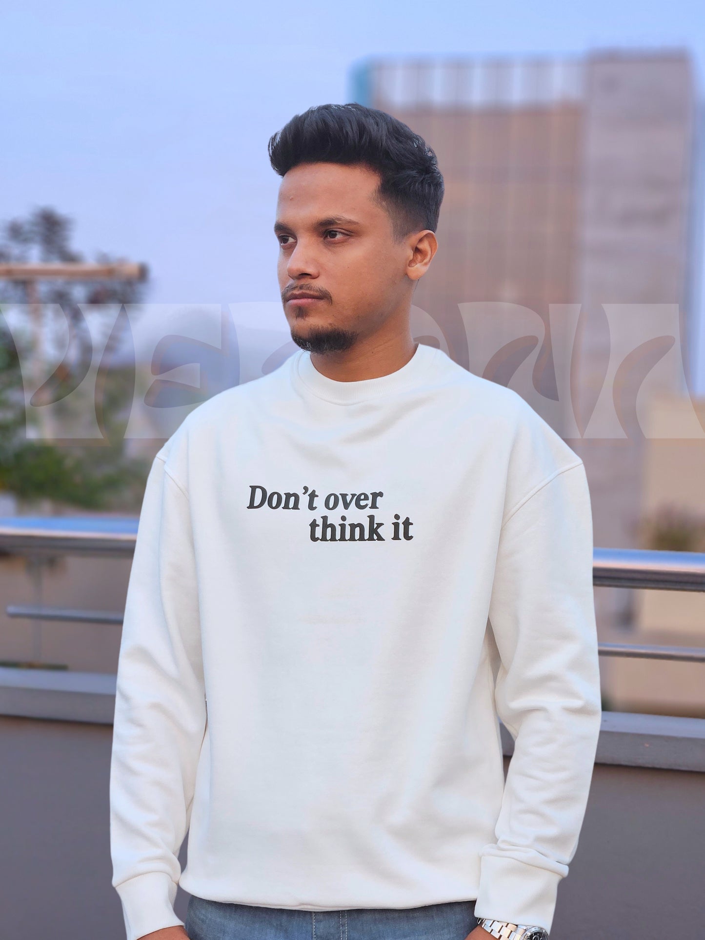 Don't Overthink It - Premium White Sweatshirt