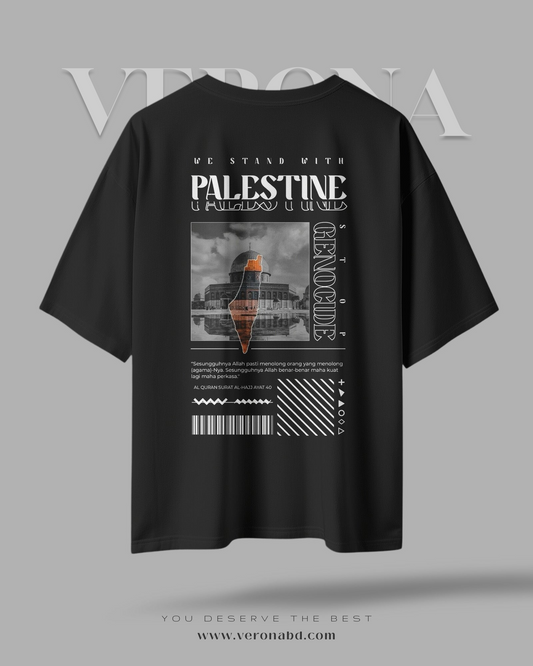 'We Stand with Palestine' - Black Premium Dropshoulder T-shirt