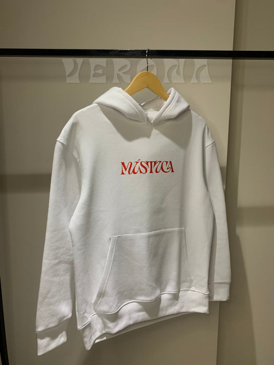Printed White Dropshoulder Hoodie - DHW01