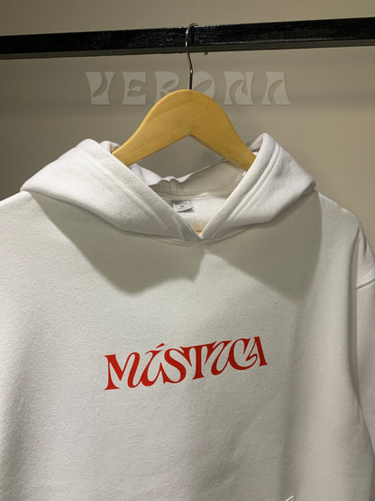Printed White Dropshoulder Hoodie - DHW01