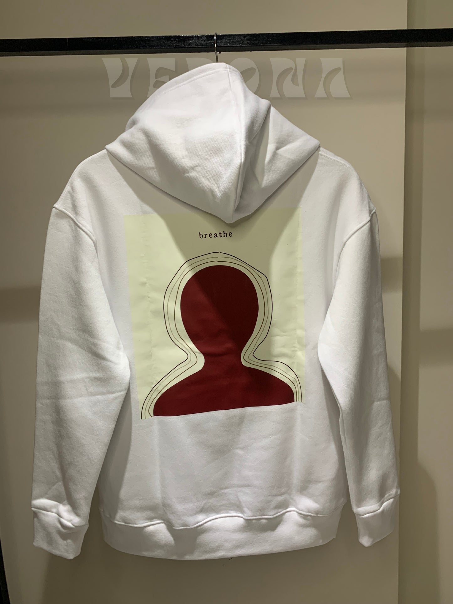 Printed White Dropshoulder Hoodie - DHW01