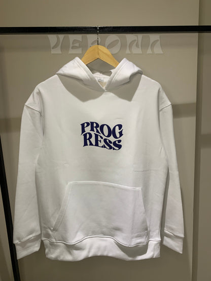 Printed White Dropshoulder Hoodie - DHW02