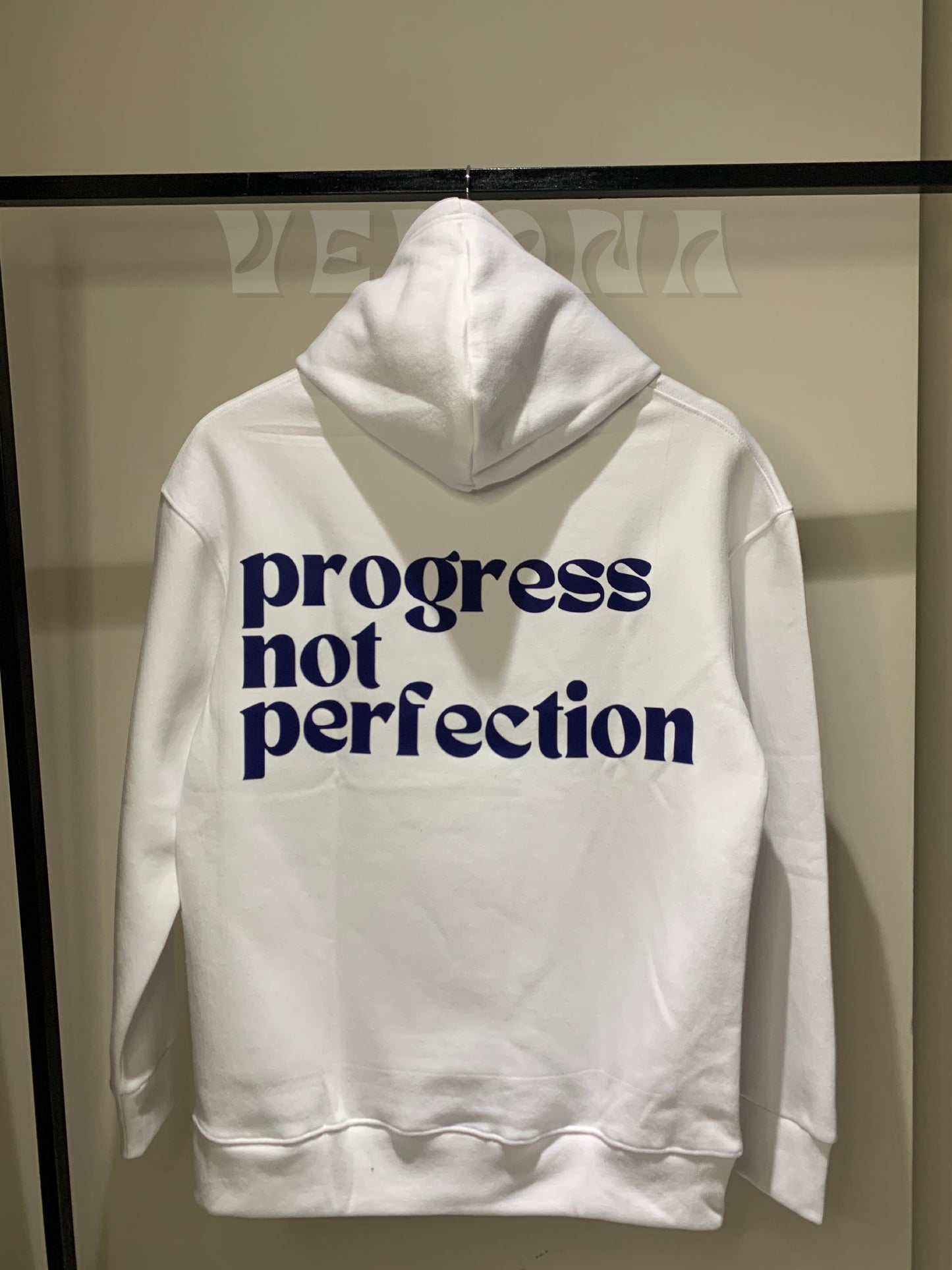 Printed White Dropshoulder Hoodie - DHW02