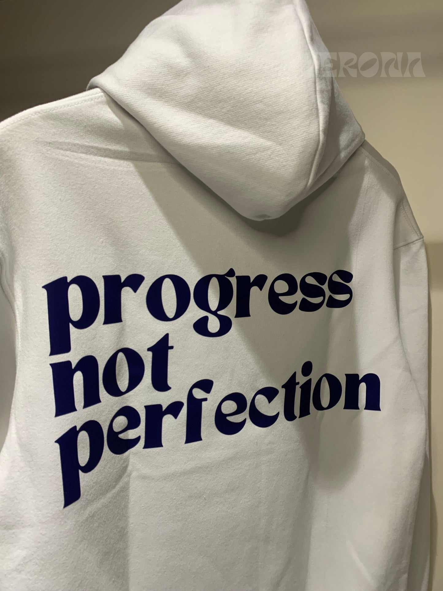 Printed White Dropshoulder Hoodie - DHW02