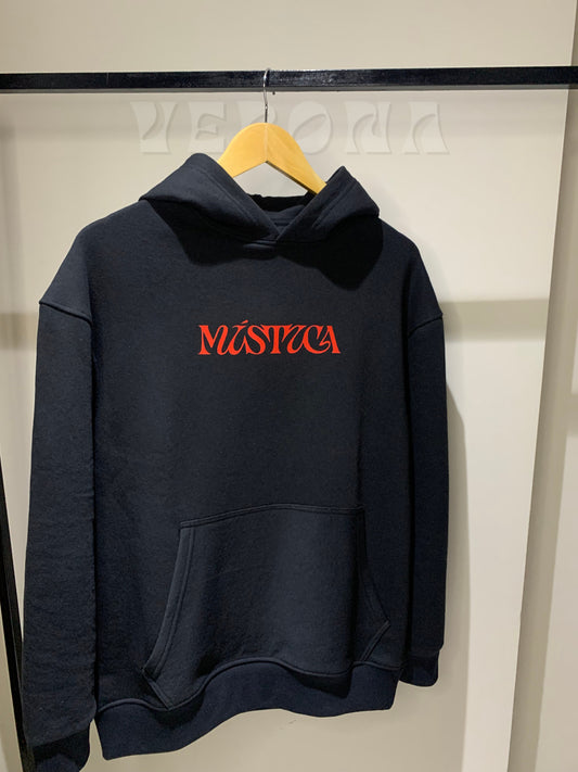 Printed Black Dropshoulder Hoodie - DSB01