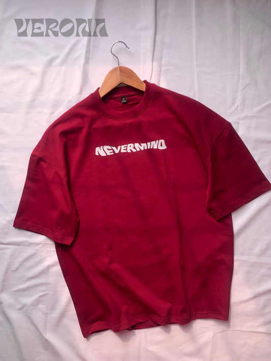 Nevermind - Maroon Drop Shoulder