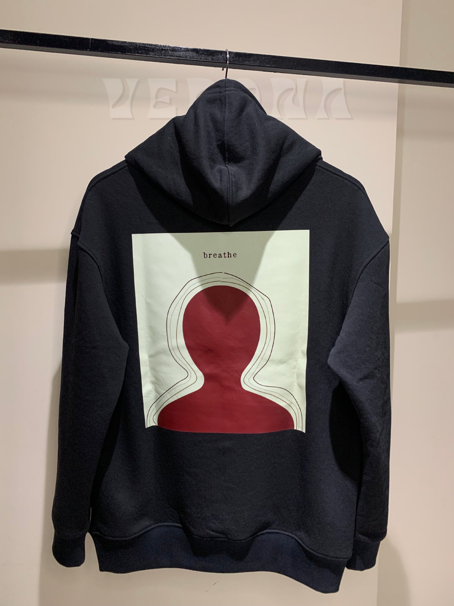 Printed Black Dropshoulder Hoodie - DSB01