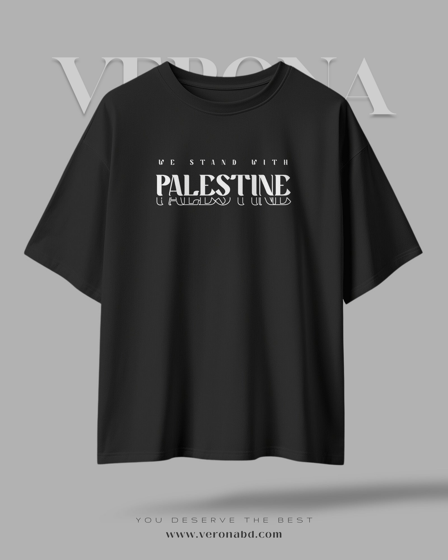 'We Stand with Palestine' - Black Premium Dropshoulder T-shirt