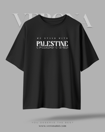 'We Stand with Palestine' - Black Premium Dropshoulder T-shirt