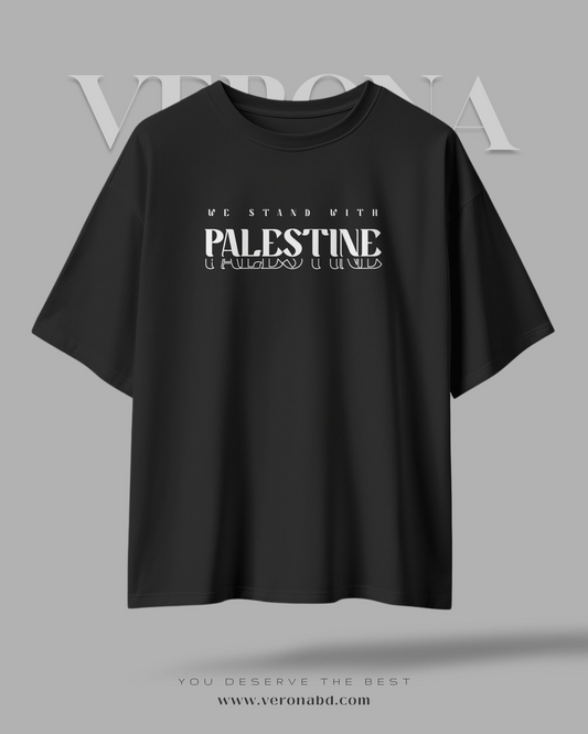 'We Stand with Palestine' - Black Premium Dropshoulder T-shirt
