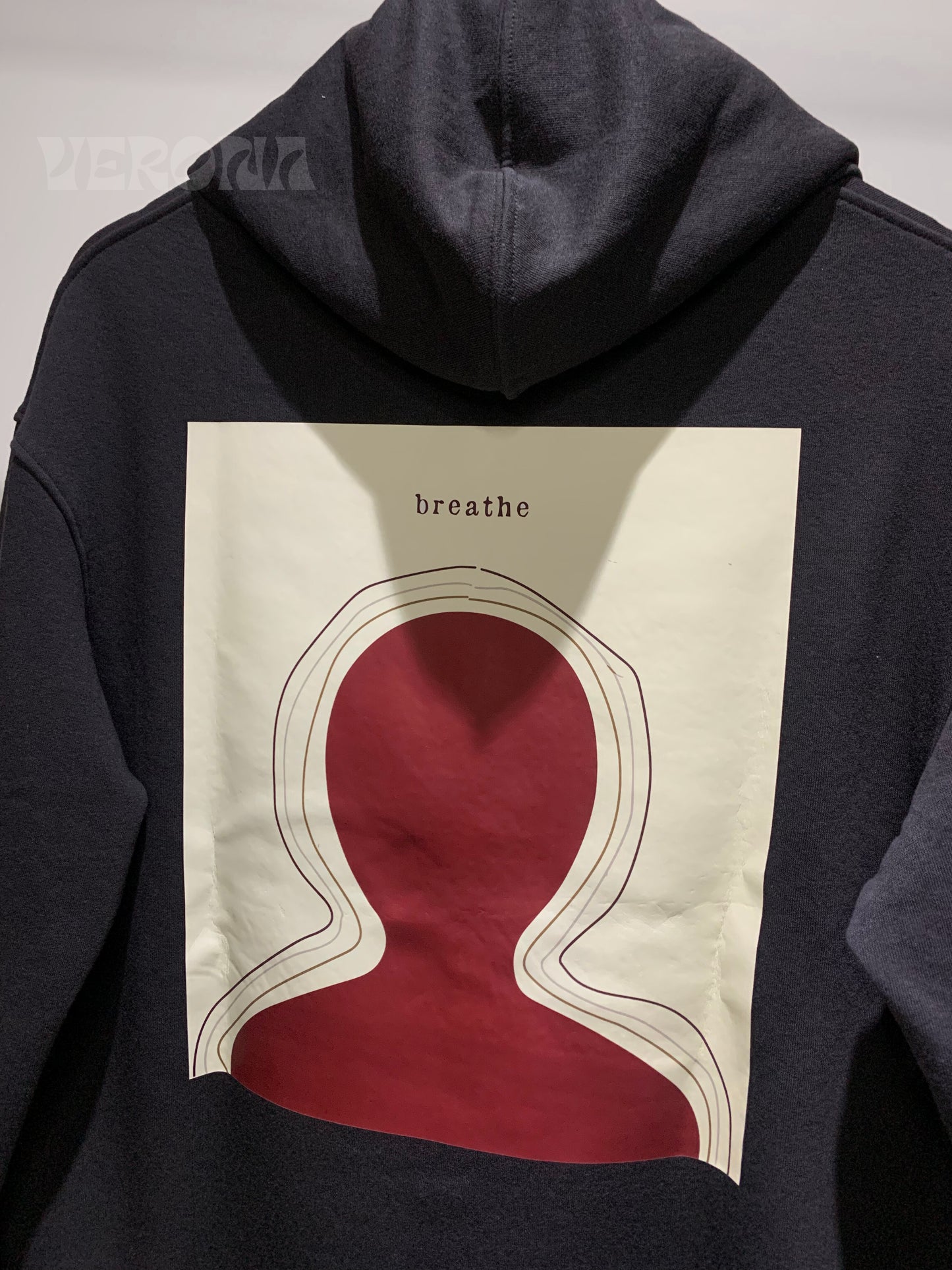 Printed Black Dropshoulder Hoodie - DSB01