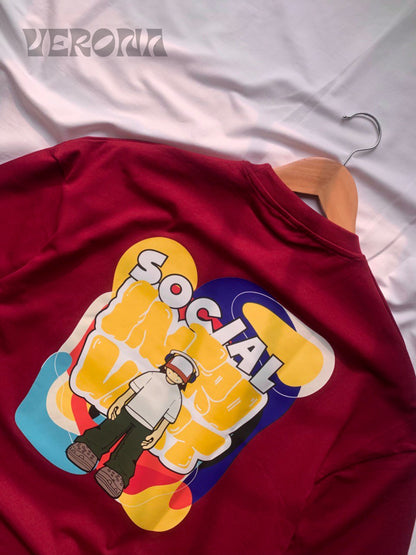 Nevermind - Maroon Drop Shoulder