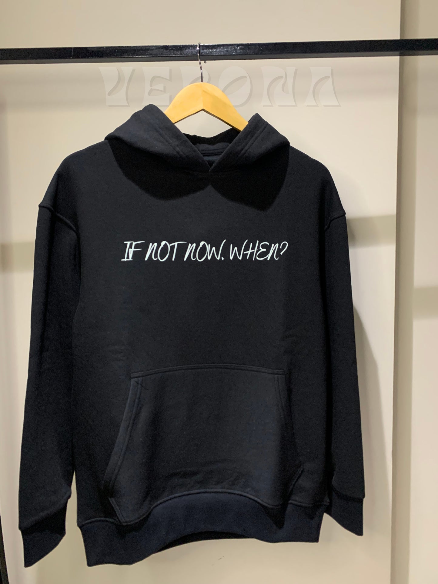 Printed Black Dropshoulder Hoodie - DSB02