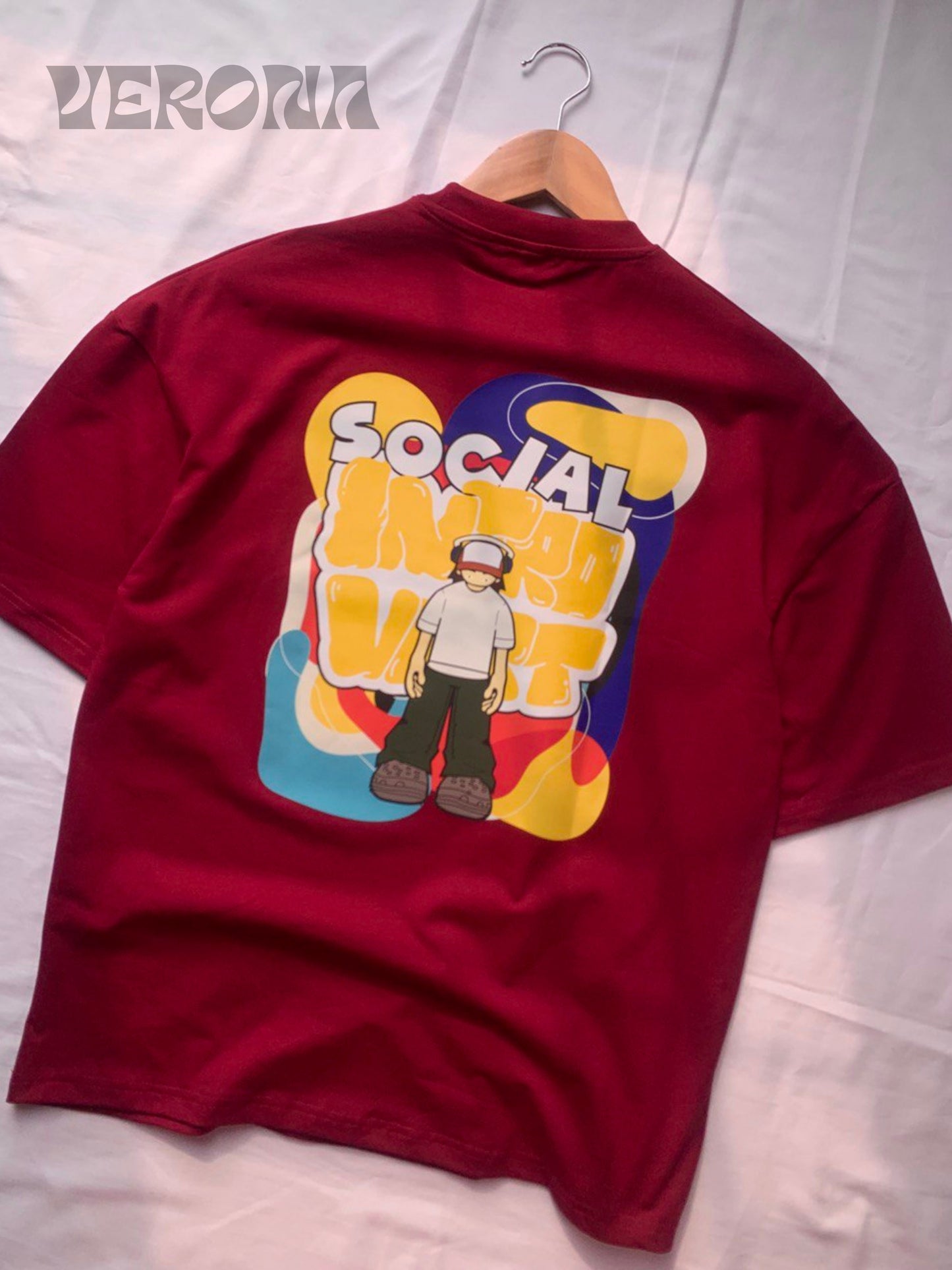 Nevermind - Maroon Drop Shoulder