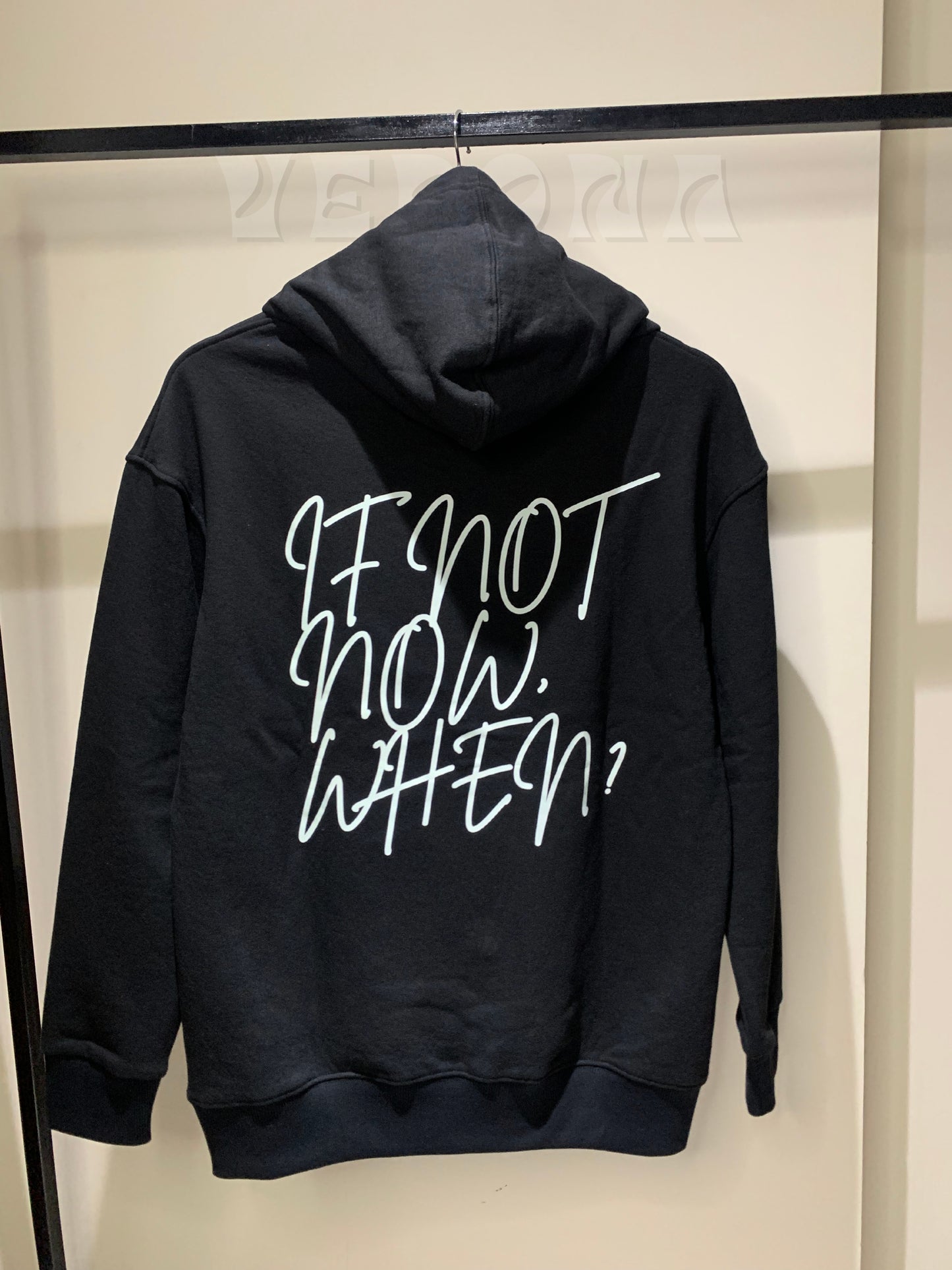 Printed Black Dropshoulder Hoodie - DSB02