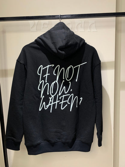 Printed Black Dropshoulder Hoodie - DSB02
