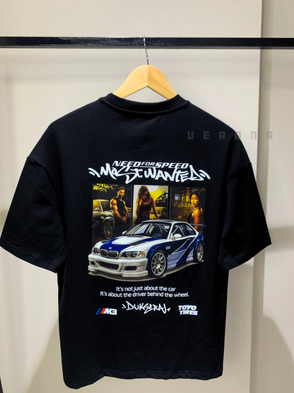 NFS Most Wanted - Premium Black Dropshoulder T-shirt