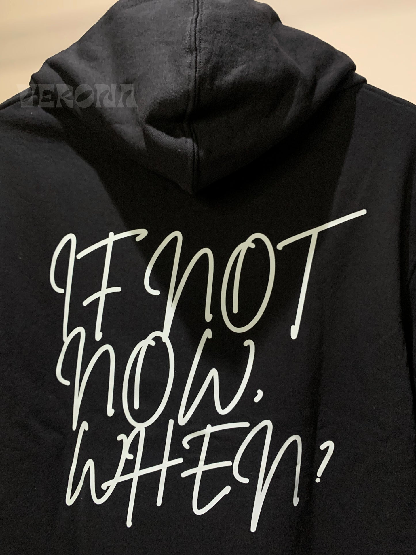 Printed Black Dropshoulder Hoodie - DSB02