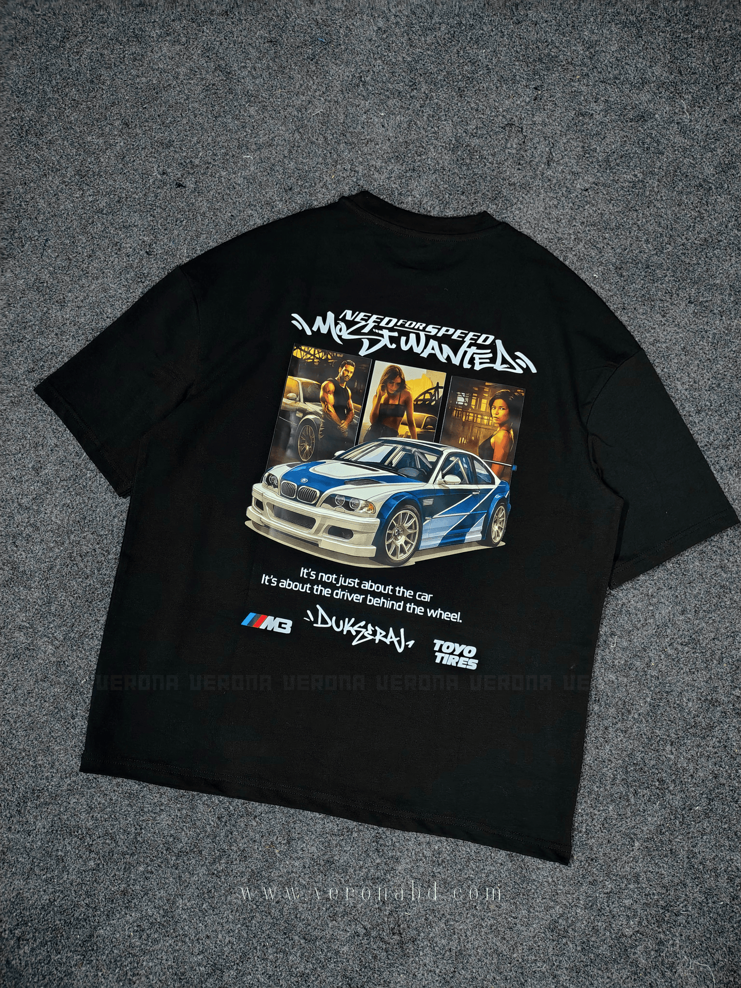 NFS Most Wanted - Premium Black Dropshoulder T-shirt