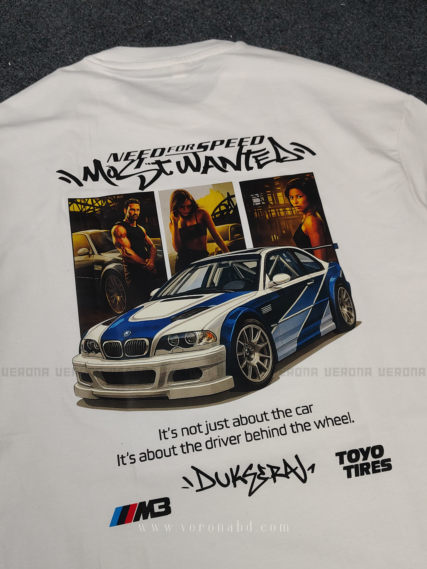 NFS Most Wanted - Premium White Dropshoulder T-shirt