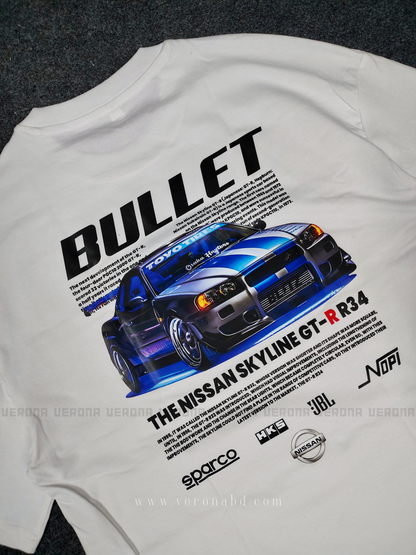 1995 Nissan Bullet Skyline - Premium White Dropshoulder T-shirt