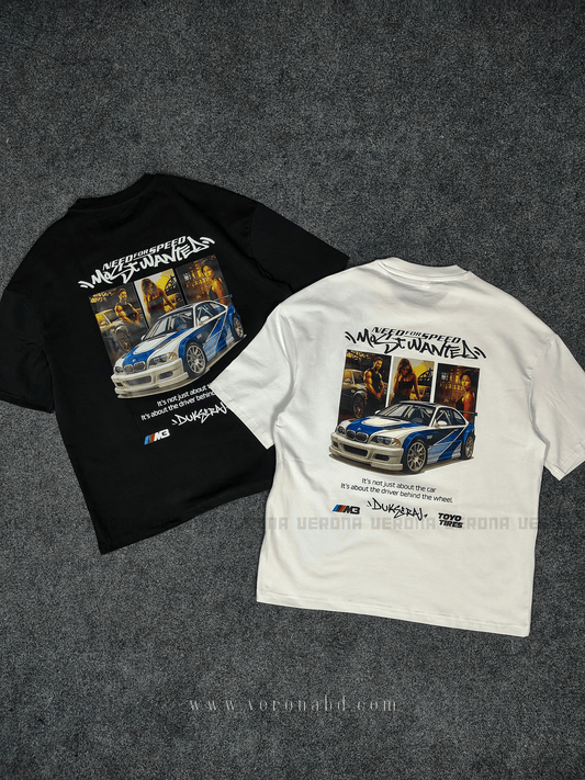 NFS Most Wanted - Premium White Dropshoulder T-shirt