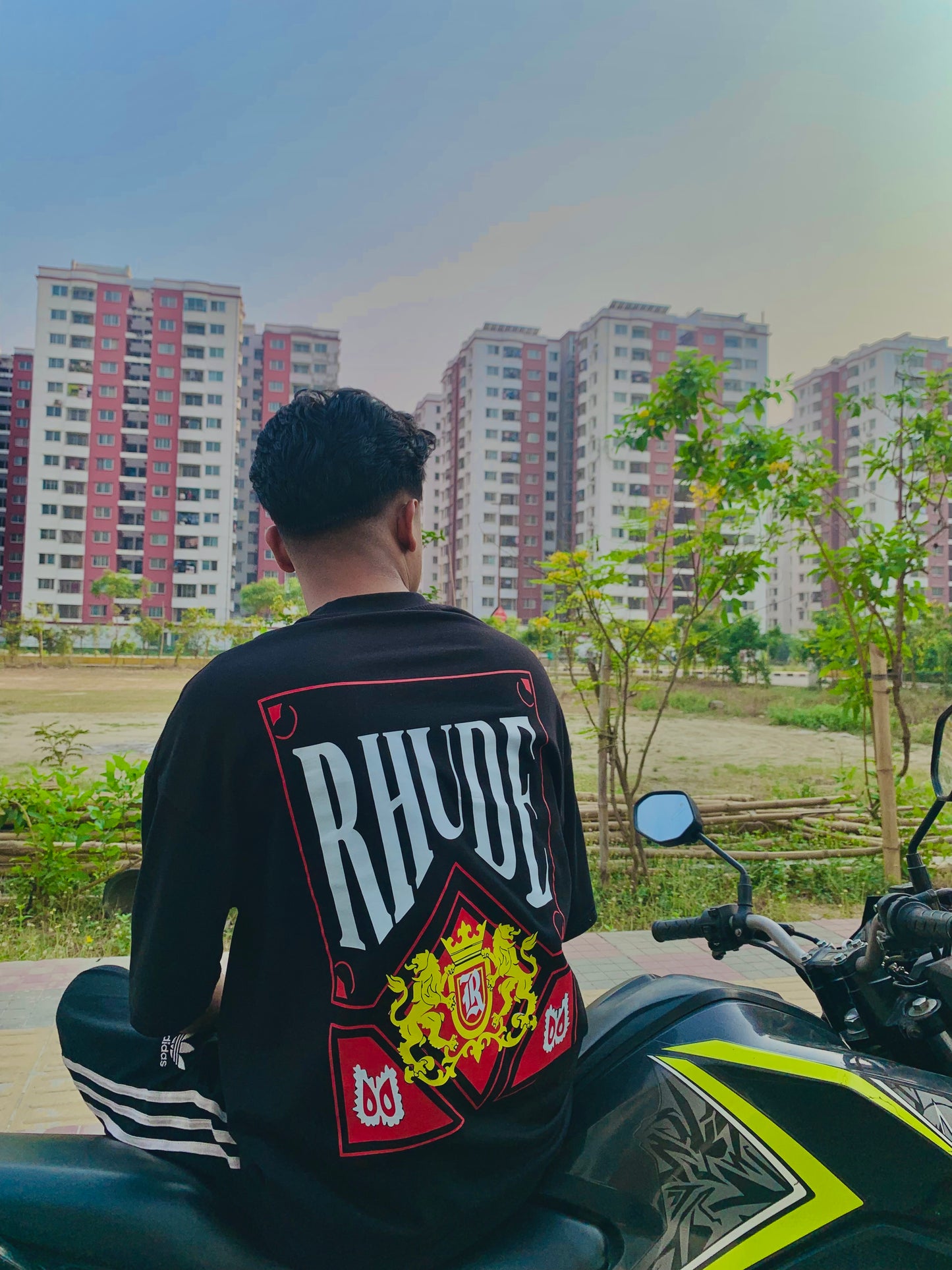 RHUDE - Black & White Drop Shoulder