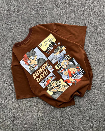Sunny Day - Brown Drop Shoulder