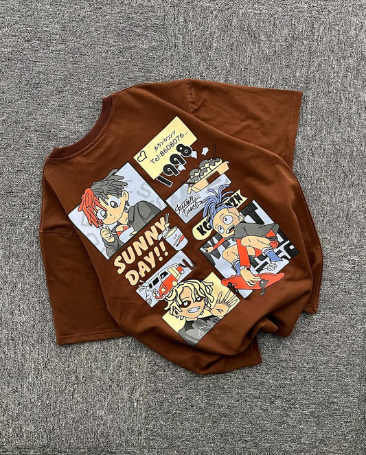 Sunny Day - Brown Drop Shoulder