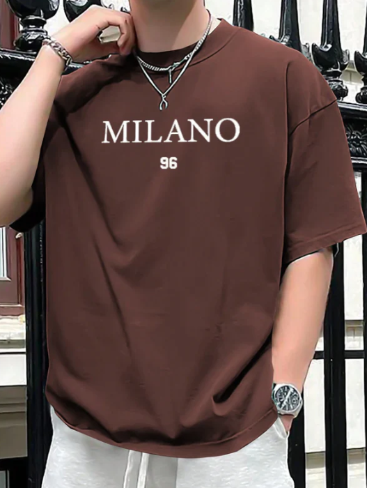 Milano 96 - Coffee Drop Shoulder T-Shirt